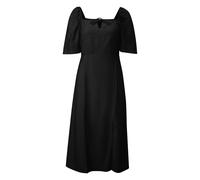 Robe mi-mollet smockés et encolure carrée femme QS Noir 40