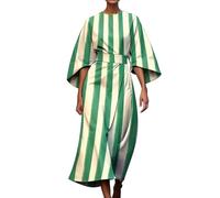 Robe midi avec manches pour femme, robe trapèze, imprimé abstrait, robe d'été à manches 3/4 avec ourlet irrégulier, robe d'été vintage, robe d'été colorée pour occasions formelles et informelles