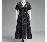 Robe midi cache-cœur imprimée de serpents et d'épines de la forêt sombre et interdite, style boho goth L,M,S,XL,XSHalloween,Imprimés aléatoiresÉtoffe
