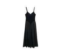 Superdry Robe midi corset en velours sans bretelles femme Noir XS