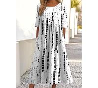 Robe midi décontractée à imprimé floral pour femme, coupe ample, manches mi-longues, légère pour bureau, voyage, rendez-vous galant, w nd