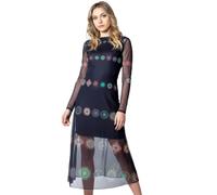 Robe midi Desigual Kingston pour femmes avec couche de tulle S