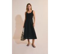 Robe midi en coton - Calimero Brod - S - Noir - Femme - Etam