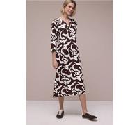 Robe midi en lin avec imprimé