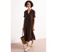 Street One Robe en Lin de Couleur Unie Marron Expresso 36