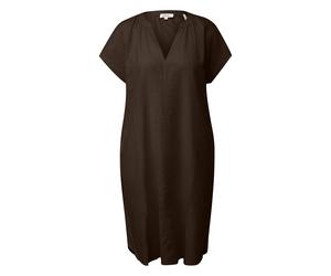 Robe midi en lin mélangé avec poches fendues femme s.Oliver Marron 48