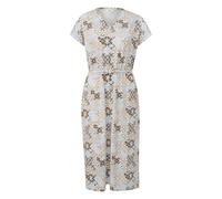 Robe midi en mélange de coton avec cordon de serrage et col en V femme s.Oliver Beige 42