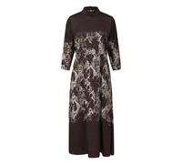 Robe midi en satin Ã©vasÃ©e imprimÃ©e manches 3/4 femme COMMA Marron 36