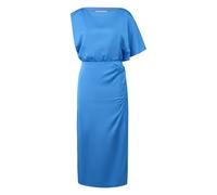 Robe midi en satin asymÃ©trique drapÃ©e femme COMMA Bleu 34