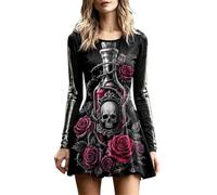Robe midi Fluide à imprimé Manches Longues, Style bohème, idéale pour Hallo | Robe Longue De Plage Satin Trapèze Fluide Rockabilly Tweed Plumetis Ecoliere 1900 Atypique I Future Carrefour