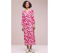 Robe midi imprimée à col fendu
