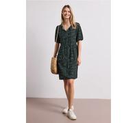 Robe midi imprimée à col fendu