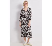 Robe midi imprimée à col fendu