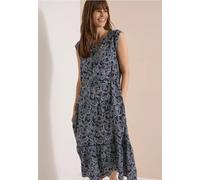 Robe midi imprimée à col fendu