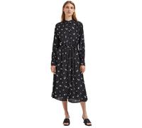 Robe midi SELECTED FEMME Slfwalda Ls AOP Noos Chemisier - Noir - Manches longues - Col chemise 38