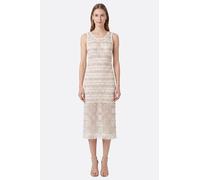 Robe midi texturée écru à motif dégradé