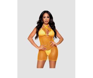 Robe mini 86130 résille orange