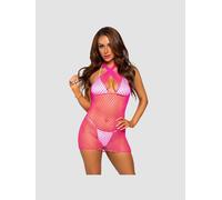 Robe mini 86130 résille rose