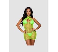 Robe mini 86130 résille vert