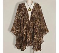 Robe mini ample à imprimé léopard et motifs mélangés pour grandes tailles 0XL,1XL,2XL,3XL,4XL,5XLMotif texturéMousseline