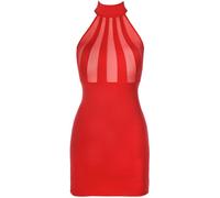 Robe Mini Axami En Microfibre Avec Des Inserts En Tulle Transparent Rouge