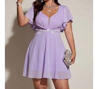 Robe mini élégante et romantique pour femmes grandes tailles, idéale pour les galas Top de gamme, les demoiselles d'honneur, la Saint-Valentin, les tapis rouges, les célébrations du Nouvel An. Avec ma