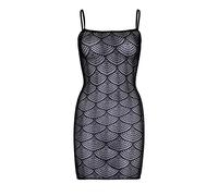 Robe mini en filet coquille sans manches femme Leg Avenue Noir TU