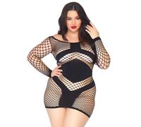 Robe mini manches longue femme Leg Avenue Noir Plus