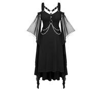 Robe mini punk for femme, style gothique, style rétro, amincissant, style bandage, style gothique lolita, robe d'été(Black_XXXL)