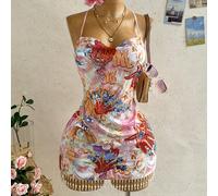 Robe mini sexy dos nu avec franges, paillettes et motifs à la main. Convient pour diverses occasions et tenues, notamment les vacances, les fêtes, les sorties, les carnavals, le thé de l'après-midi, l