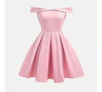 Robe mini trapèze rose pâle en satin à épaules dénudées pour fille préadolescente, robe de princesse d'été élégante pour mariage, banquets, occasions formelles et fêtes 7Y,8Y,9Y,10Y,11Y,12Y,13YUnicolo