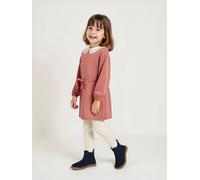 Robe molleton col en macramé fille bois de rose 3A