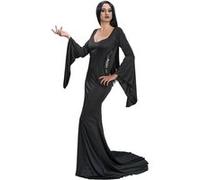 Chaks – Robe Morticia Addams pour femmes – Costume gothique officiel de Mercredi – Noir