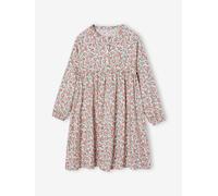 Robe motif all over ouverture boutonnée devant vanille 8A