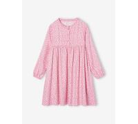 Robe motif all over ouverture boutonnée devant vieux rose 5A