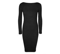 Robe moulante à manches longues pour femme inspirée des célébrités, Noir , 40-42