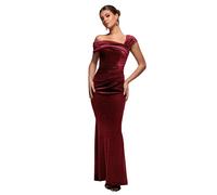 Robe moulante asymÃ©trique femme Goddiva Maxi Rouge 40