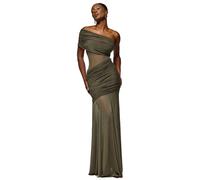 Robe moulante asymÃ©trique femme Goddiva Maxi Vert 40