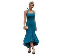Robe moulante avec ourlet bouffant femme Goddiva Midaxi Vert 44
