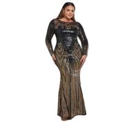Robe moulante femme Goddiva Aztec Sequin DorÃ© 54 Tall