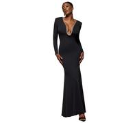 Robe moulante femme Goddiva Diamante Maxi Noir 38
