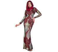 Robe moulante femme Goddiva Modesty Contrast Sequin Rouge 36