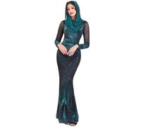 Robe moulante femme Goddiva Modesty Starburst Sequin Vert 36