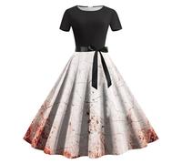 Robe Moulante Femme Sexy Robe Vintage Audrey Hepburn - Robe De Cocktail Chic Et Elegant Manches Courtes EvaséE Vintage AnnéEs 50 Club Dressrockabilly Swing Mi Longue