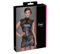 Robe moulante noire mate Cottelli PARTY avec empiècements transparents, taille L