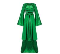 Robe Moyen Age Femme Robe Halloween Pour Déguisement Pirate Witch Elegante Vert foncé Deguisement Halloween Sorciere Pirate Vintage Médiévale Elegant Costume Malefique Femme Vert foncé XXL