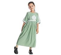 Robe Musulmane Fille - Robe en Dentelle pour Filles Musulmanes Broderie Florale Tenue De Fête pour Enfants D'Asie du Sud-Est Tenue D'Été Et De Printemps pour Enfants De 3 À 15 Ans (Green 7-8 Years)