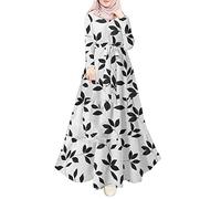 Robe musulmane pour femme - Corban Ramadan - Moyen-Orient - Grande taille - Ensemble khimar - Robe longue pour femme - Hijab pour mariage - Burka afghane - Vêtement arabe traditionnel, Blanc., M