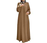 Robe musulmane pour femme et robe pleine longueur Dubaï Islamique Turque musulmane musulmane à manches longues auto-nouant Robe longue fluide Hijab Musulmane Robe unie