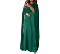 Robe Musulmane pour Femmes Musulmane élégante Fluide Mode prière vêtements Abaya lâche Confortable esthétique Robe Islamique Moyen-Orient Ramadan prière Robe (Vert,XXL)